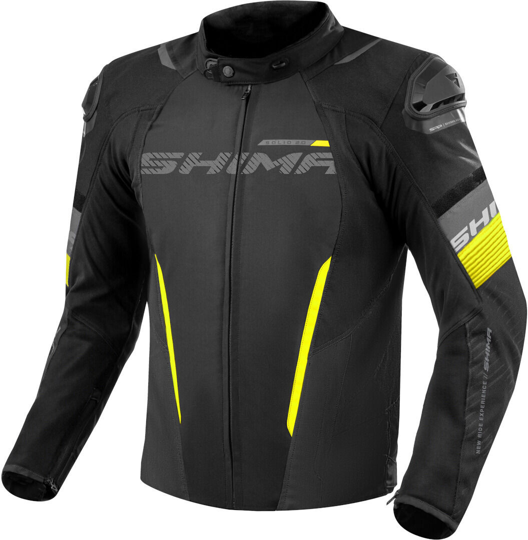 SHIMA Solid 2.0 chaqueta textil impermeable para motocicletas - Negro Amarillo (M)
