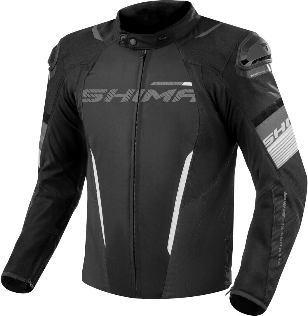 SHIMA Solid 2.0 chaqueta textil impermeable para motocicletas - Negro Blanco (M)