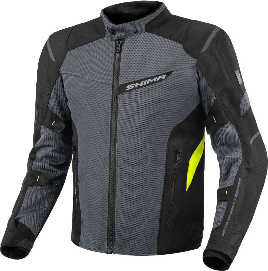 SHIMA Rush 2.0 Vented chaqueta textil impermeable para motocicletas - Negro Gris Amarillo (S)