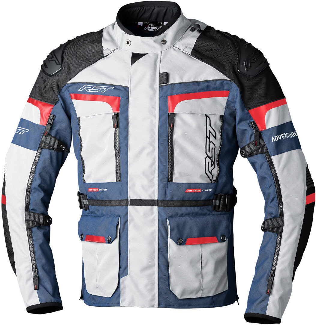 RST Pro Series Adventure-Xtreme Chaqueta textil de moto - Blanco Rojo Azul (2XL)