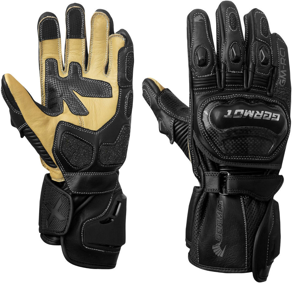 Germot Minneapolis Guantes de moto - Negro Beige (S M)