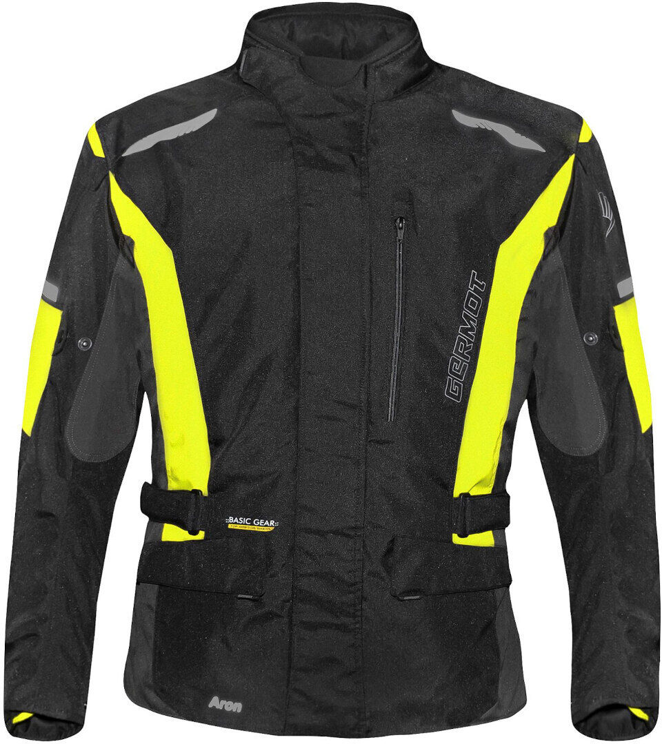 Germot Aron chaqueta textil impermeable para motocicletas - Negro Amarillo (4XL)