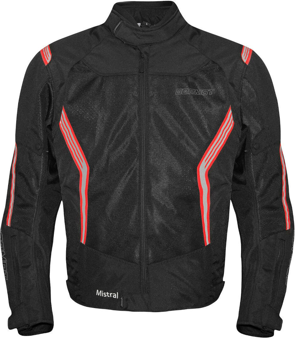 Germot Mistral Chaqueta textil de moto - Negro Rojo (S)