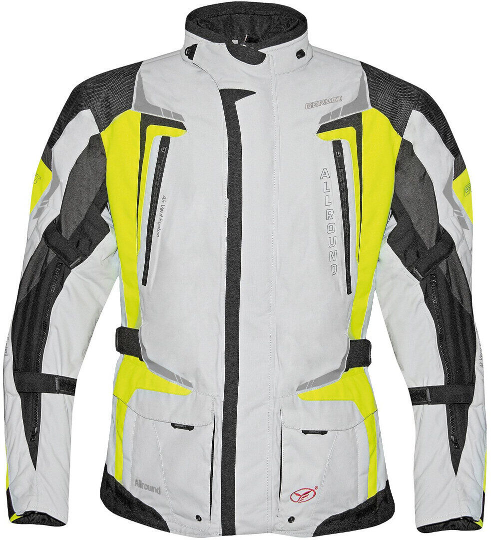 Germot Allround chaqueta textil impermeable para motocicletas - Negro Gris Amarillo (S)