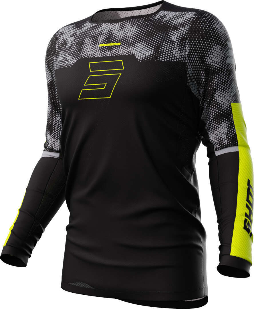 Shot Contact Patrol Maillot de motocross - Negro Amarillo (L)