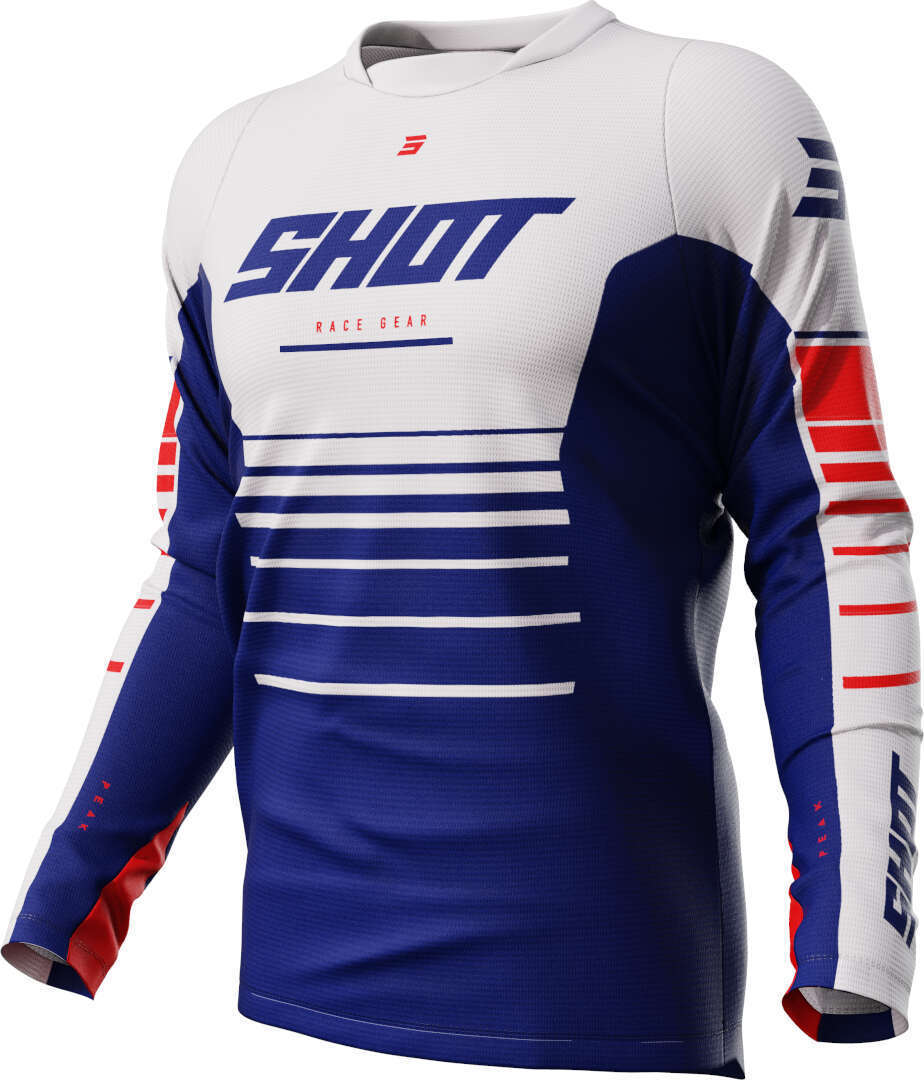 Shot Devo Peak Maillot de motocross - Blanco Azul (XS)