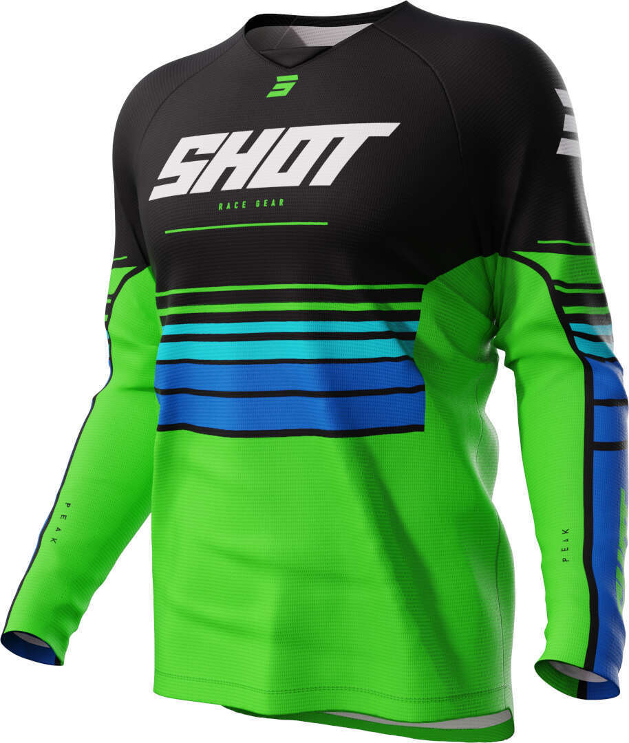 Shot Draw Kid Peak Maillot de motocross - Verde Azul (S)