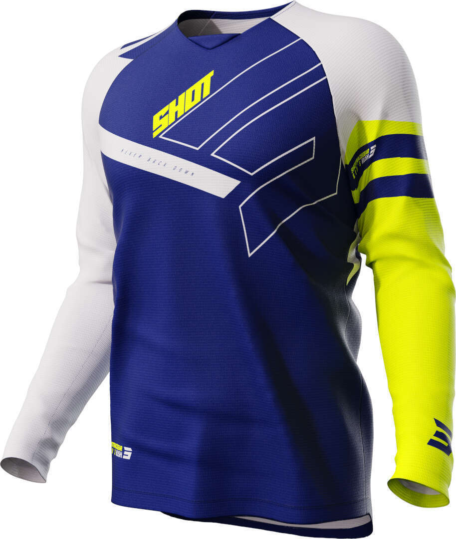 Shot Draw Kid Rush Maillot de motocross - Blanco Azul (XL)