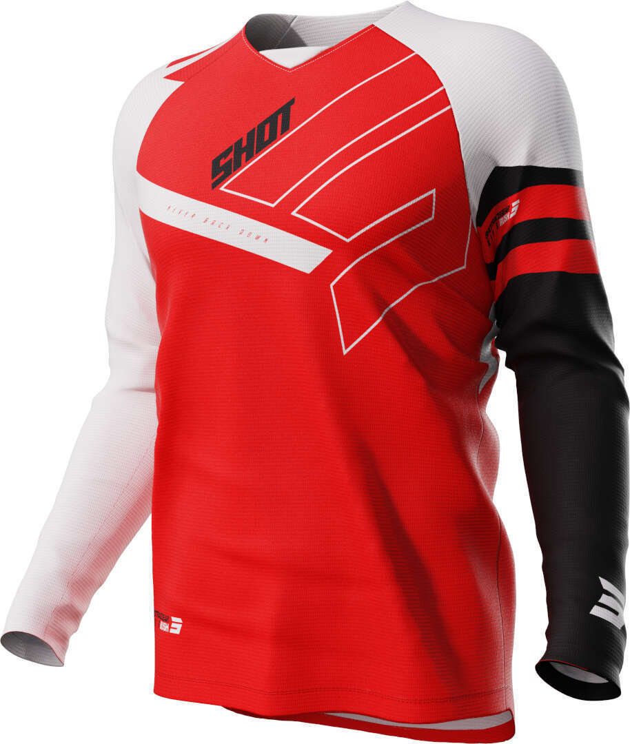 Shot Draw Kid Rush Maillot de motocross - Negro Blanco Rojo (L)