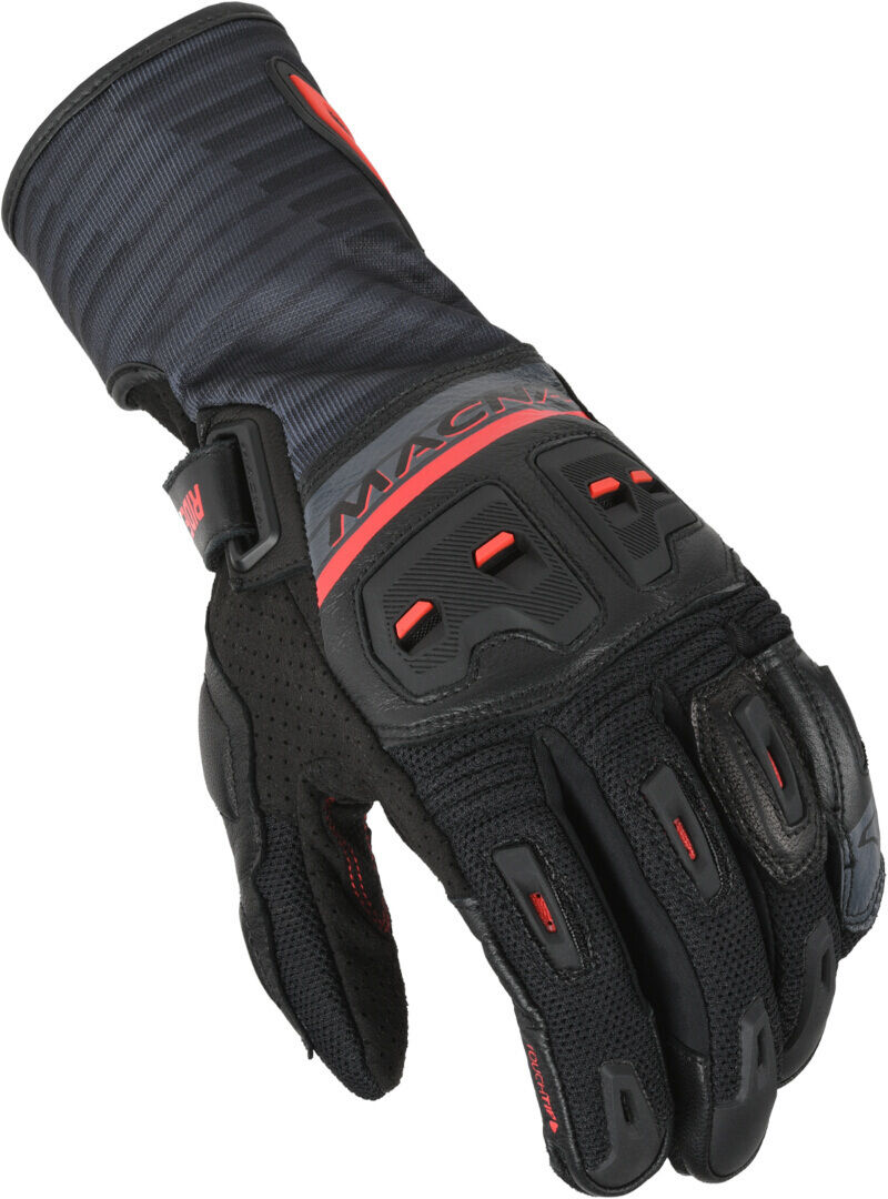 Macna Shellar Guantes de moto perforados - Negro Rojo (XL)