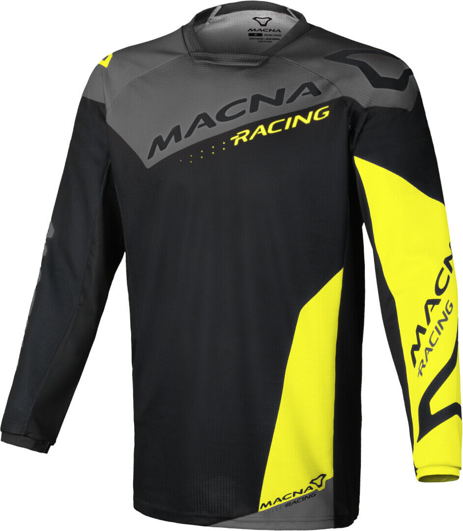 Macna Backyard-1 Maillot de motocross - Negro Gris Amarillo (L)