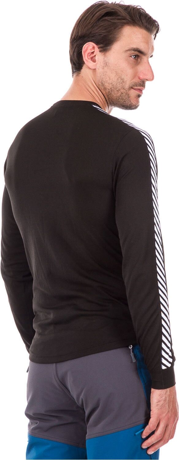 Helly Hansen lifa stripe crew camiseta térmica manga larga hombre Negro (XL)