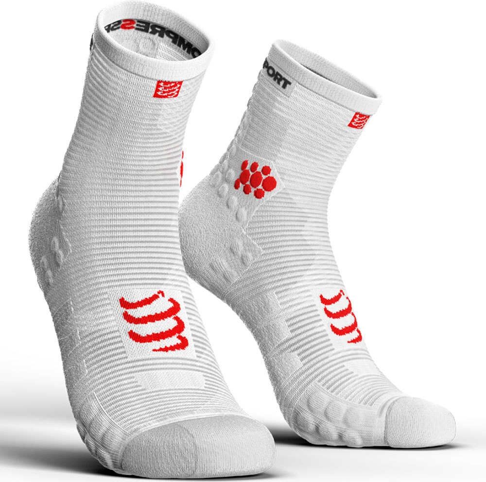 Compressport pro racing socks v30 run high calcetines running Blanco (1)