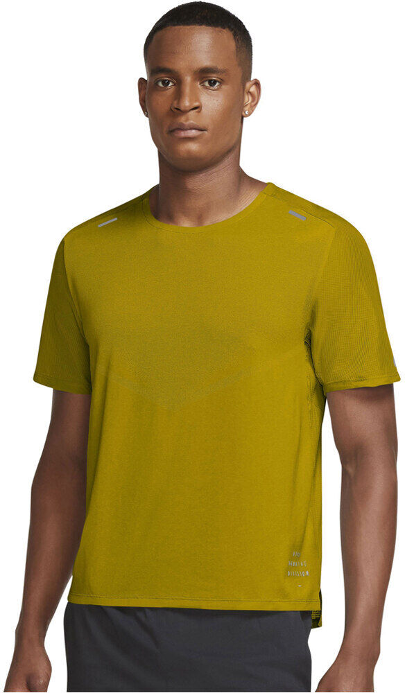 Nike run division techknit camiseta técnica manga corta hombre Amarillo (XL)