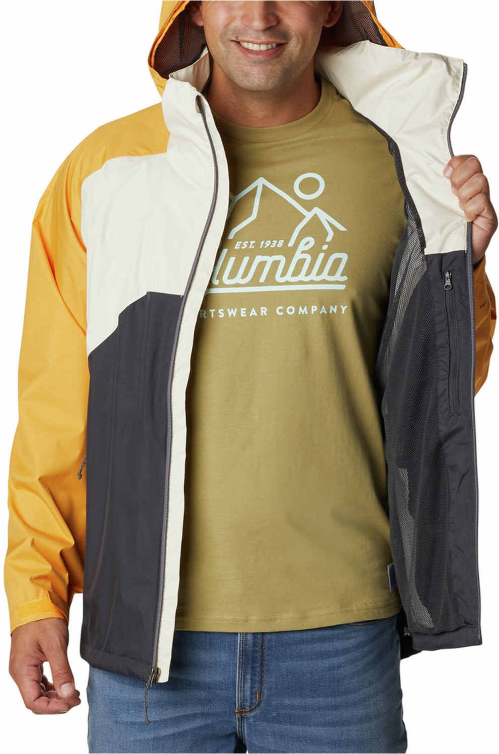 Columbia rain scape chaqueta impermeable hombre Naranja (S)