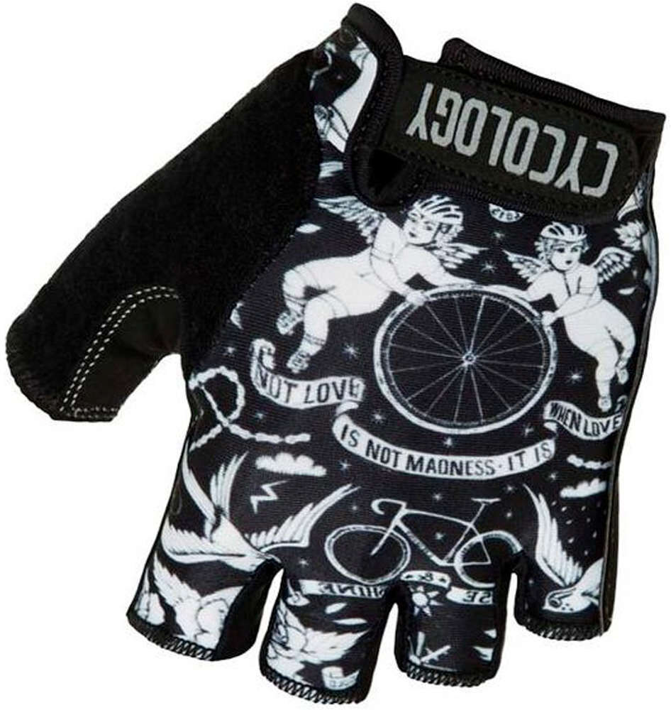 Cycology velo tattoo guantes cortos ciclismo Negro (XS)