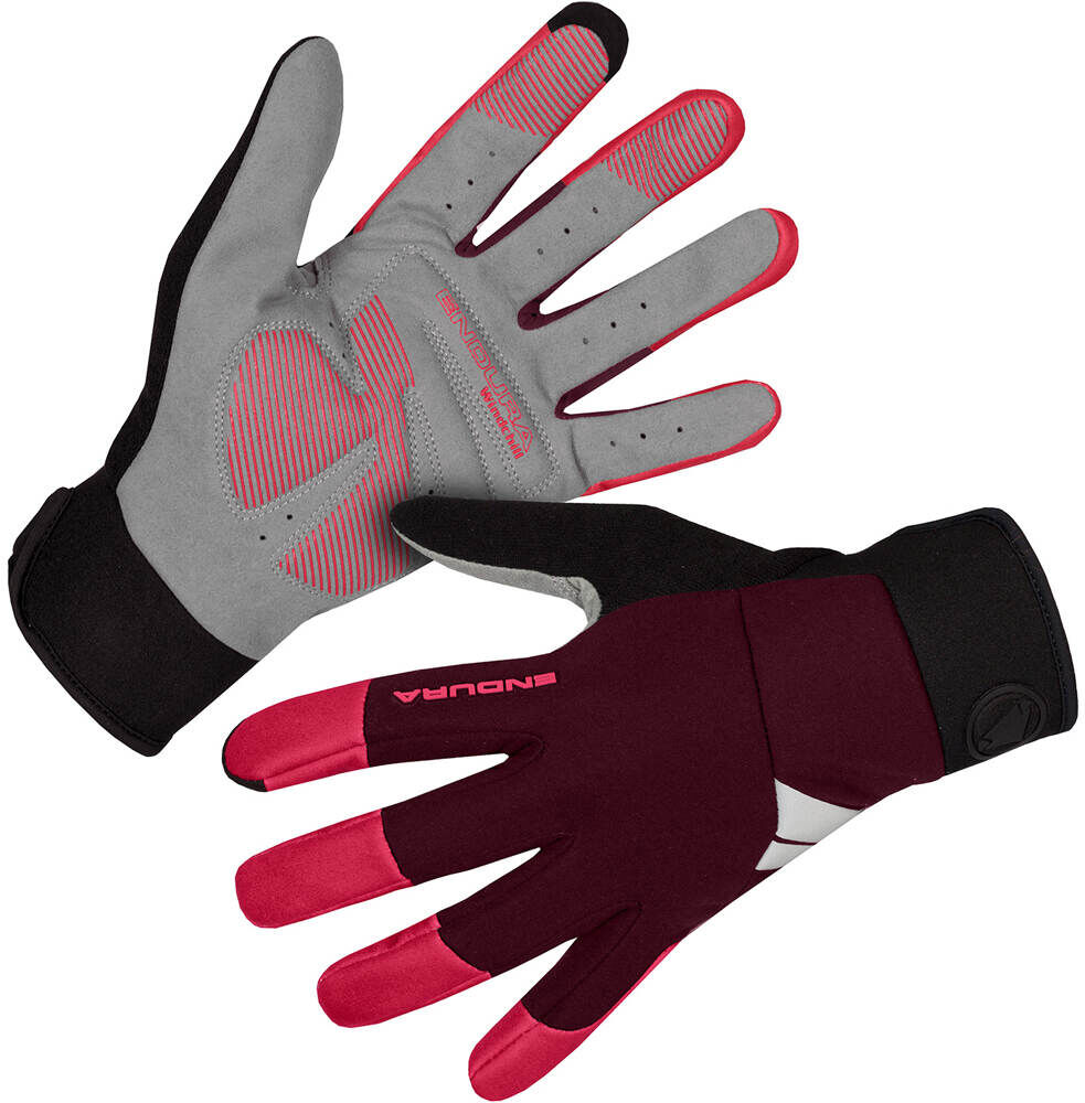 Endura windchill guantes largos ciclismo Granate (L)