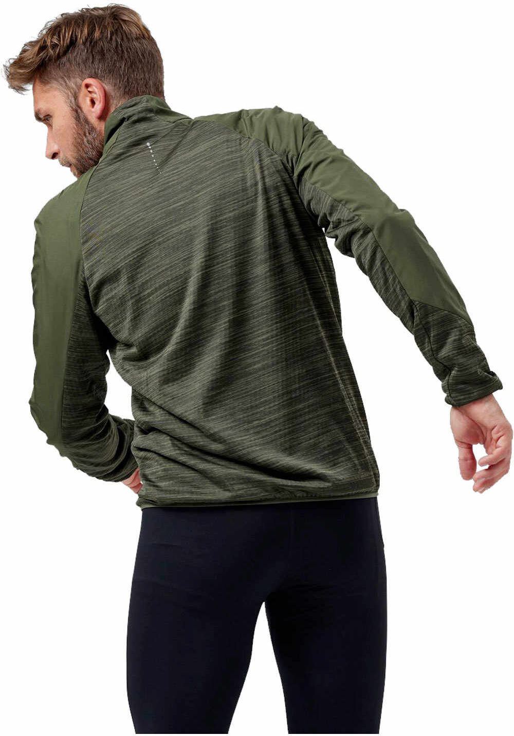 Odlo run easy warm hybrid CHAQUETA RUNNING HOMBRE Verde (XL)