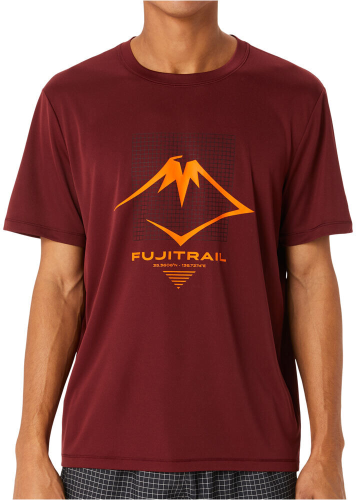 Asics fujitrail logo camisetas trail running manga corta hombre Granate (S)