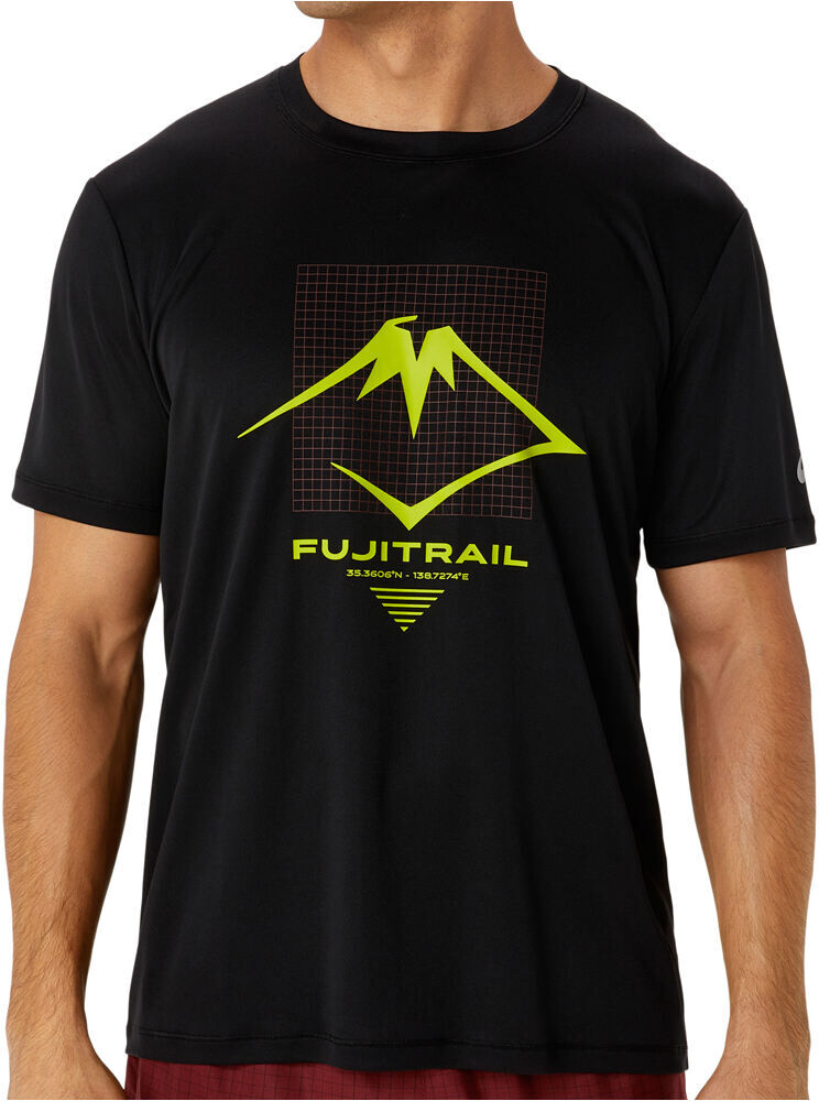 Asics fujitrail logo camisetas trail running manga corta hombre Negro (M)