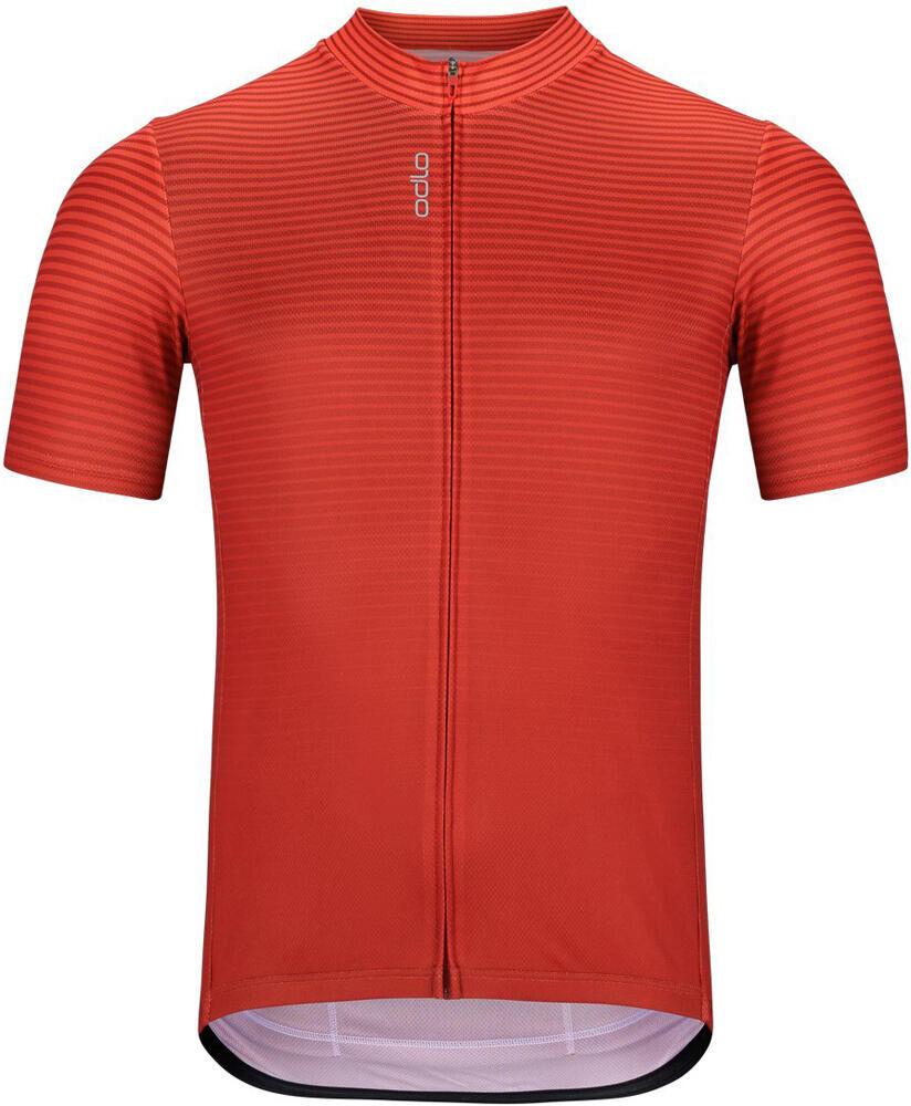 Odlo t-shirt s/u collar s/s full zip essentia maillot manga corta hombre Naranja (L)