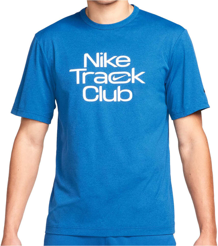 Nike dri-fit track club hyverse camiseta técnica manga corta hombre Azul (M)