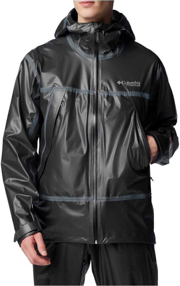 Columbia outdry extreme wyldwood chaqueta impermeable hombre Negro (L)