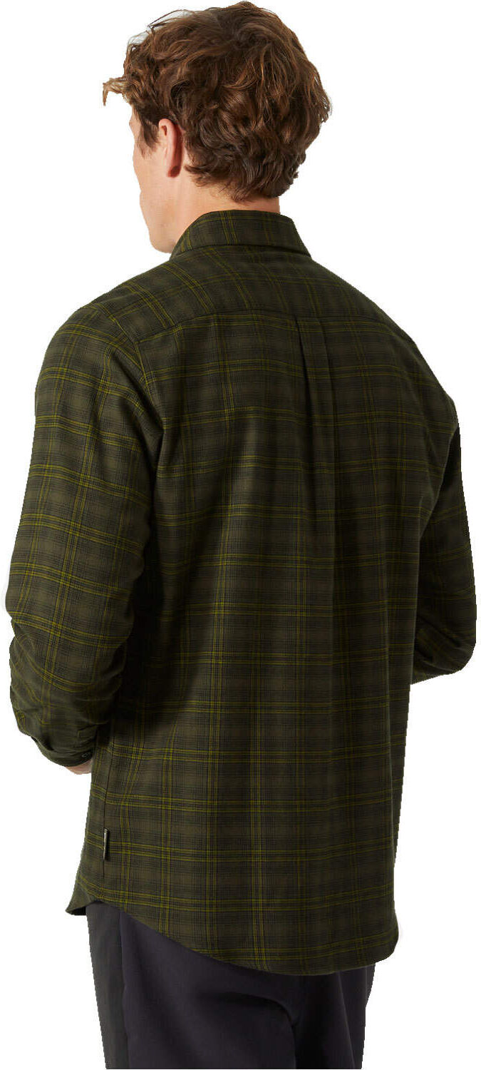 Helly Hansen lokka organic flannel camisa montaña manga larga hombre Verde (XXL)