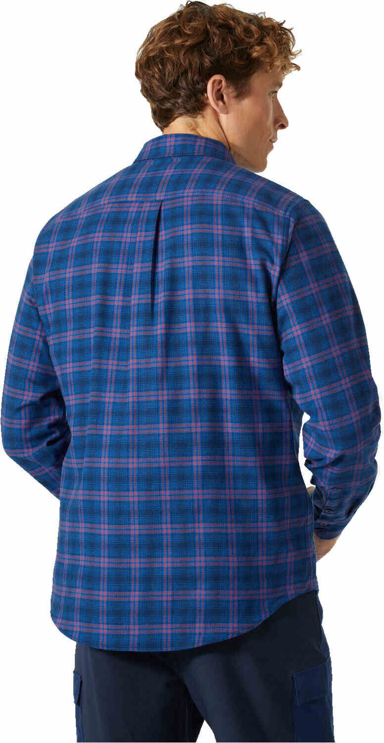 Helly Hansen lokka organic flannel camisa montaña manga larga hombre Azul (M)