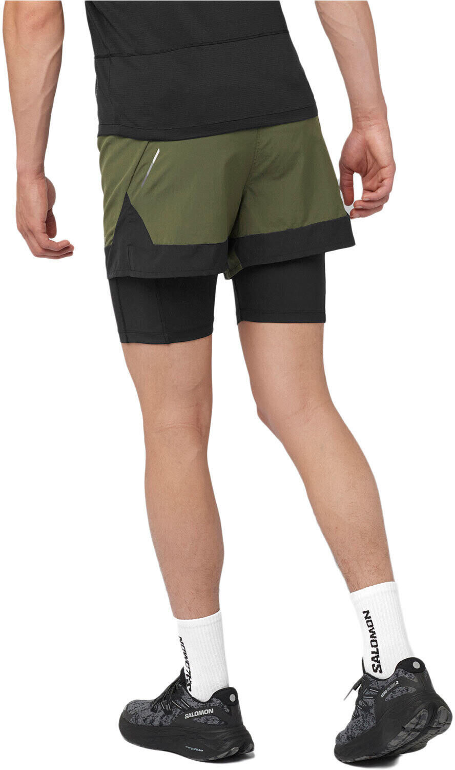 Salomon cros 2in1 pantalón running hombre Gris (L)