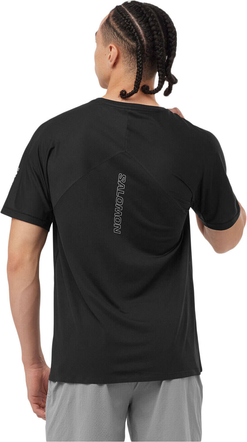 Salomon sense aero camisetas trail running manga corta hombre Negro