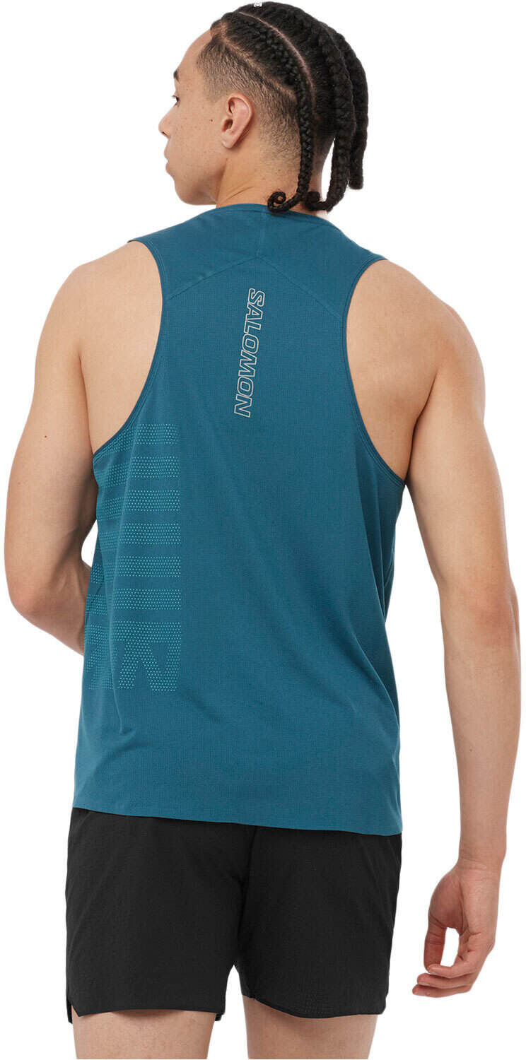 Salomon sense aero gfx camisetas trail running tirantes hombre Marino