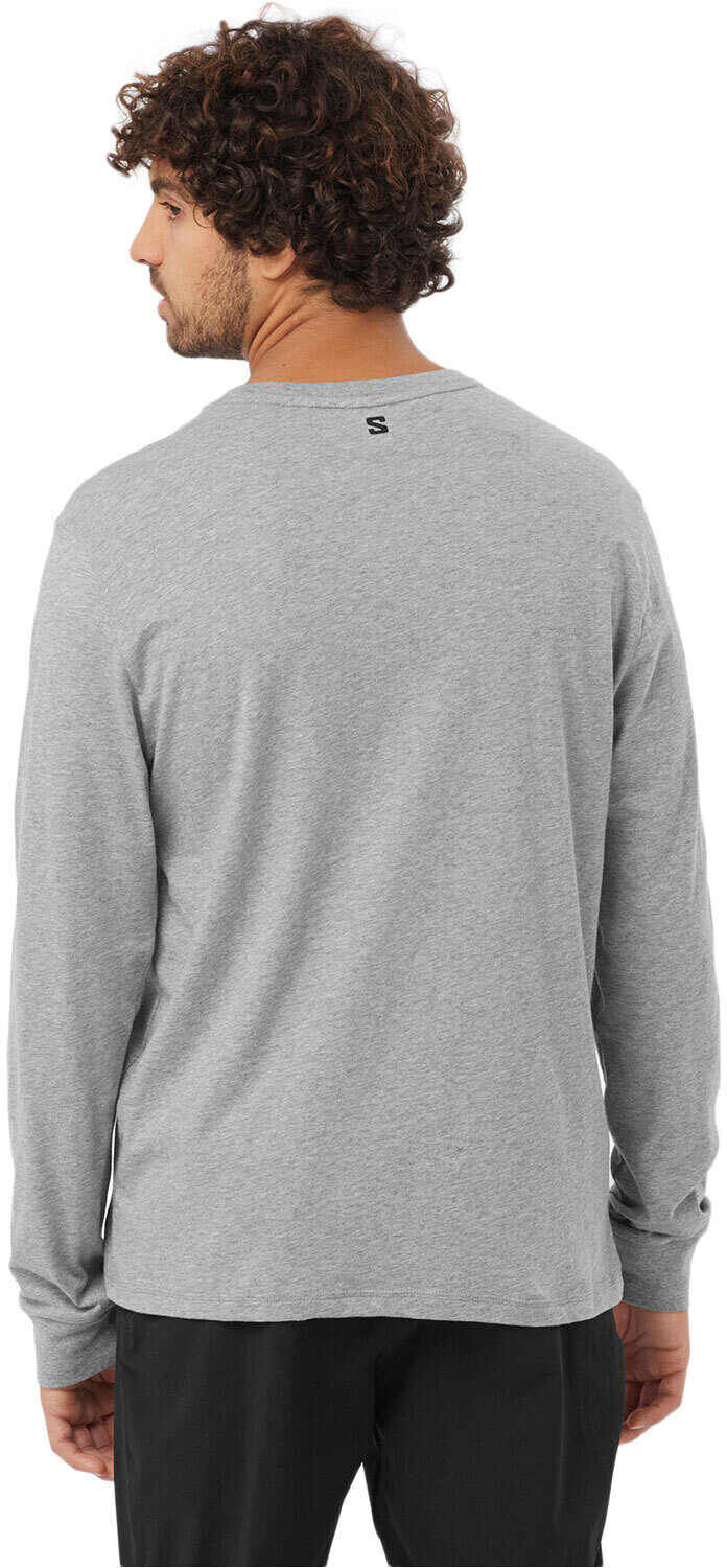 Salomon logo perf ls camiseta montaña manga larga hombre Gris