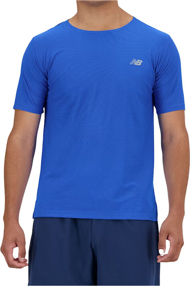 New Balance athletics jacquard camiseta técnica manga corta hombre Azul (L)