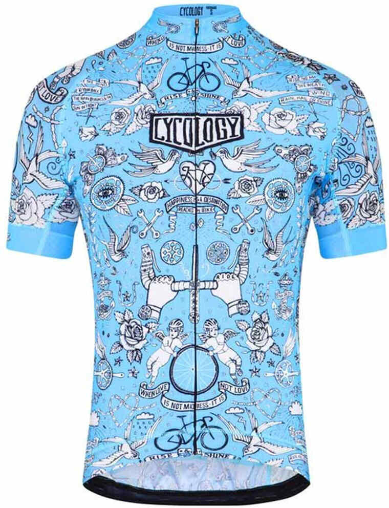 Cycology velo tatto maillot manga corta hombre Azul (XL)