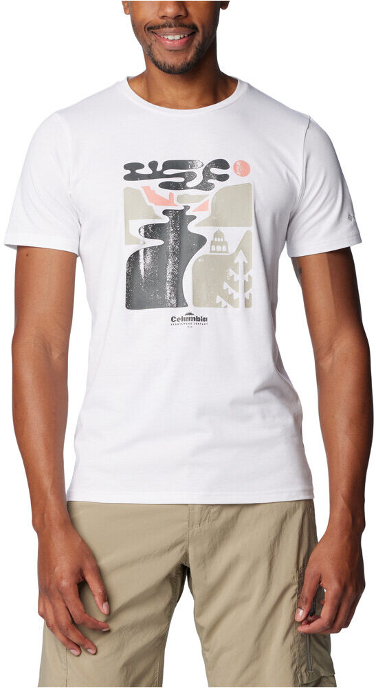 Columbia sun trek camiseta montaña manga corta hombre Blanco (L)