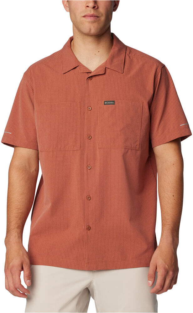 Columbia black mesa camisa montaña manga corta hombre Marron (L)