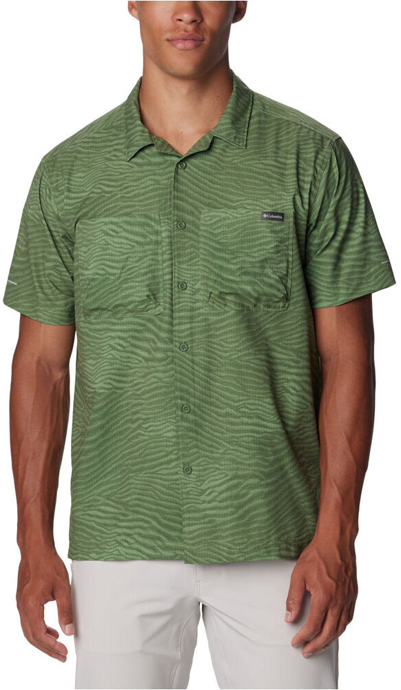 Columbia black mesa camisa montaña manga corta hombre Verde (S)