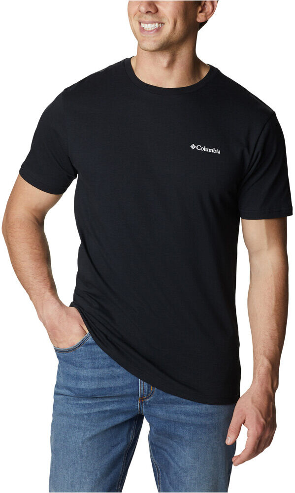 Columbia barton springs ss graphic tee camiseta montaña manga corta hombre Negro (M)