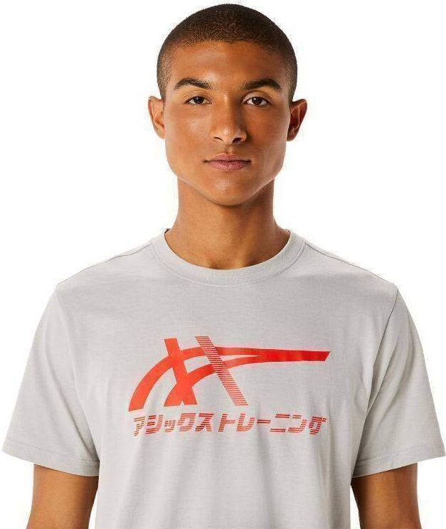 Camiseta Algodon Asics Tiger Gris Cherry Tomato -  -XXL