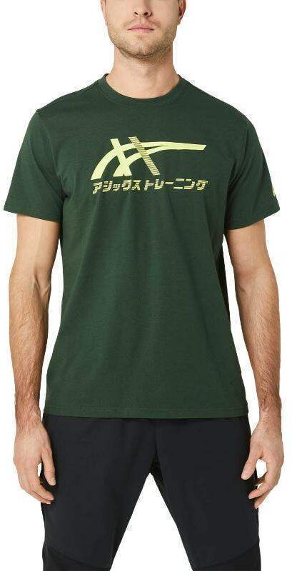 Camiseta Asics Tiger Verde Bosque Amarillo -  -M