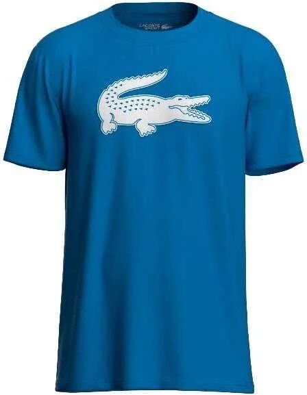 Camiseta Lacoste Sport Cocodrilo 3D Azul Blanco