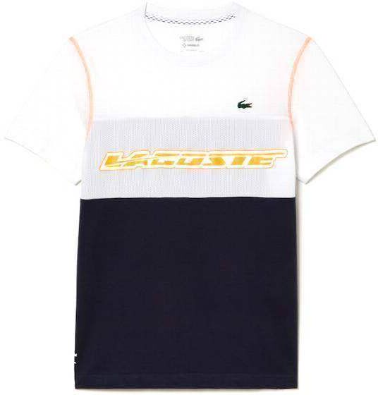 Camiseta Lacoste Sport Medvedev Blanco Azul Naranja -  -XXXL