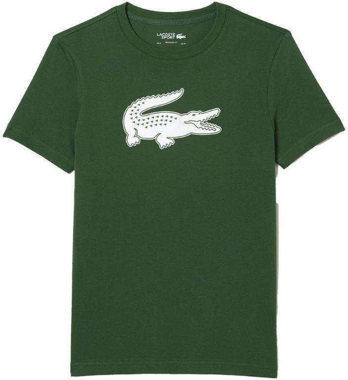 Camiseta Lacoste Sport Transpirable Verde Blanco -  -L