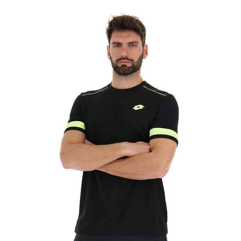 Camiseta Lotto Superrapida V Negro Amarillo Fluor -  -S