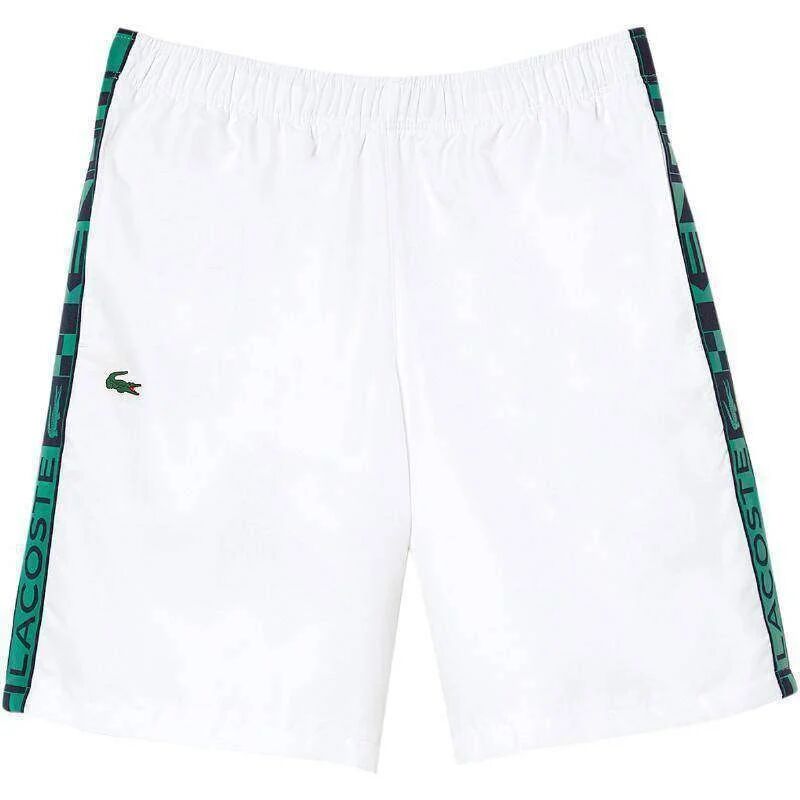 Short Lacoste Sport Rayas Laterales Blanco Verde -  -M