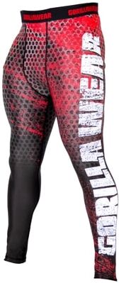 Gorilla Wear Bruce Men's Tights Black/red, Xxxxxl