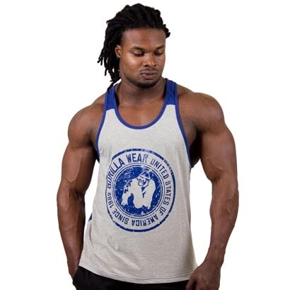 Gorilla Wear Roswell Tank Top Grey/navy, Xxxl