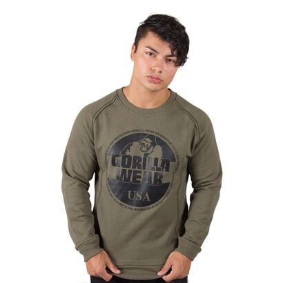 Gorilla Wear Bloomington Crewneck Sweatshirt Army Green, Xxxxl
