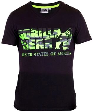 Gorilla Wear Sacramento V-neck Tee Black/lime, L